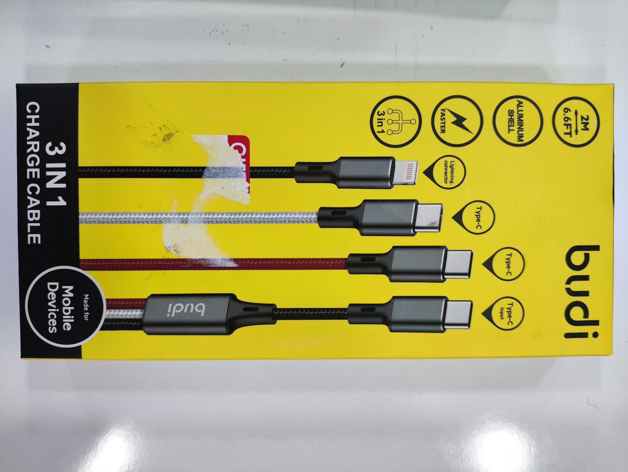 budi 3 in 1 charge cable