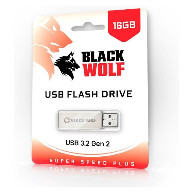 Black Wolf : USB Flash Drive (3.2 Gen 2) - 16GB