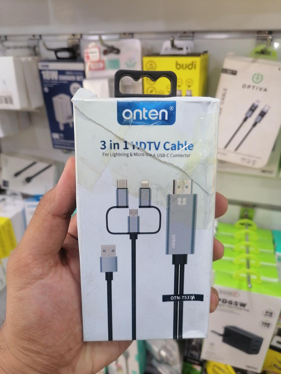 Onten 3-in-1 (Type-C, Micro, Lighting) to HDMI Adapater