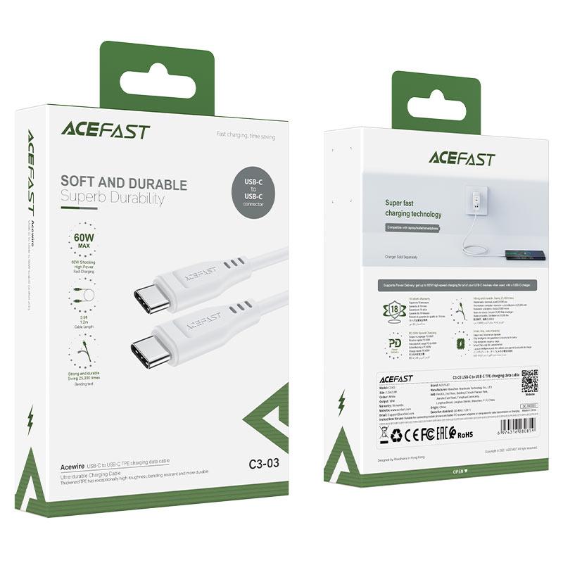 AceFast C3-03 USB-C Cable (White)