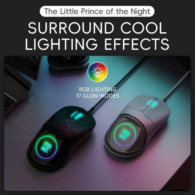  R8 G205 RGB Wired Mouse (Black)