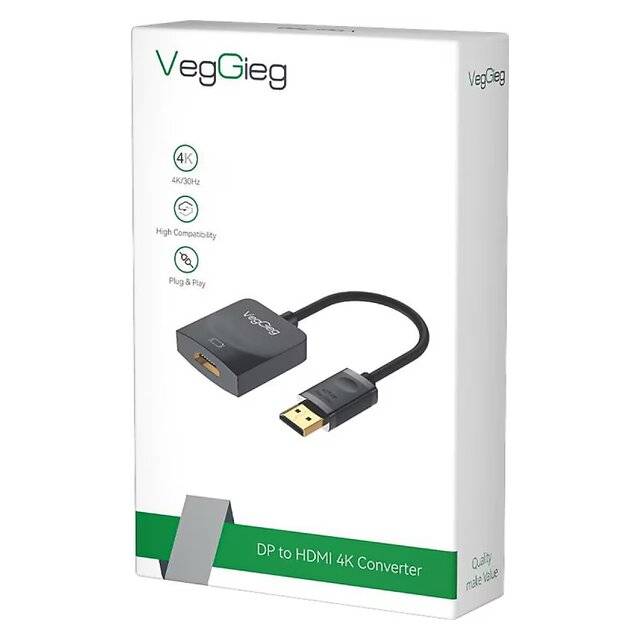 VegGieg V‑Z614 DP to HDTV 4K Converter