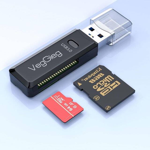 VegGieg V‑C302 USB 3.0 2‑in‑1 SD+TF Card Reader