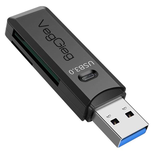 VegGieg V‑C302 USB 3.0 2‑in‑1 SD+TF Card Reader