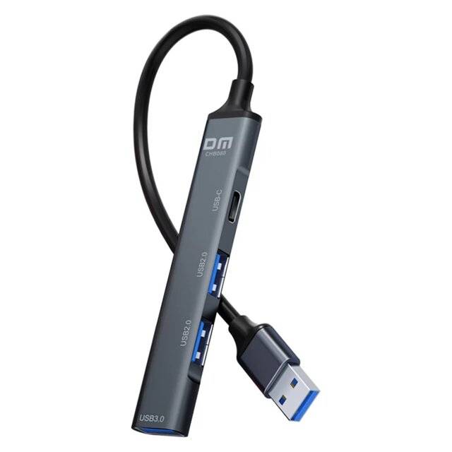 DM CHB080 15cm USB-A to 4-Port (USB3.0 USB2.0 Type-C) Adapter