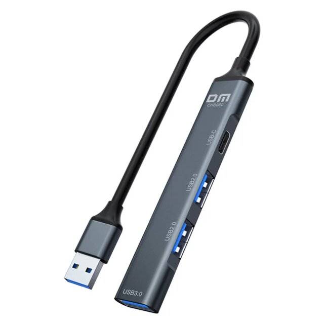 DM CHB080 15cm USB-A to 4-Port (USB3.0 USB2.0 Type-C) Adapter