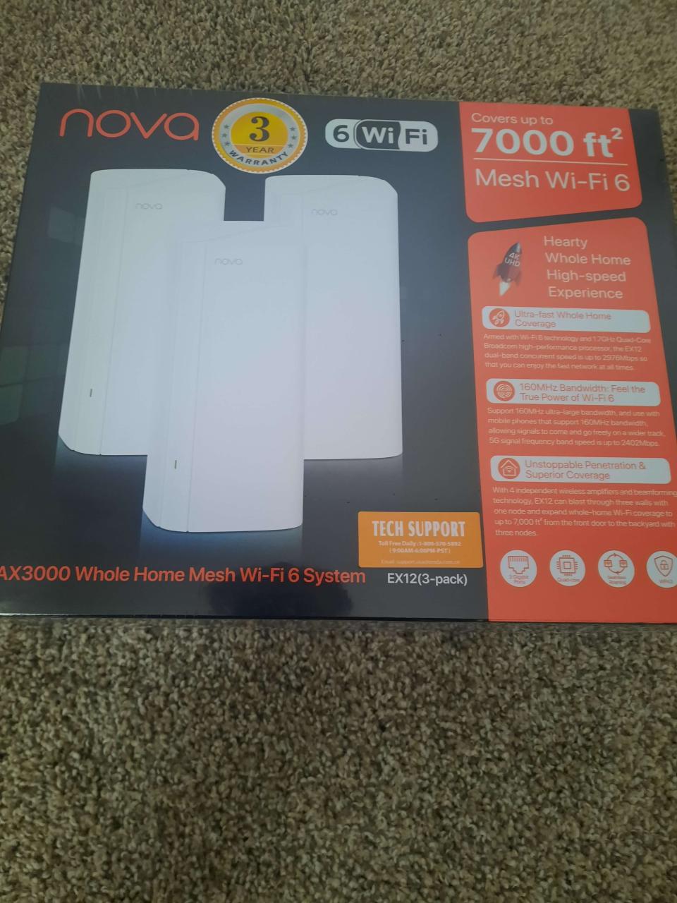 Tenda AX3000 Whole Home Mesh Wi-Fi 6 System 7000ft²