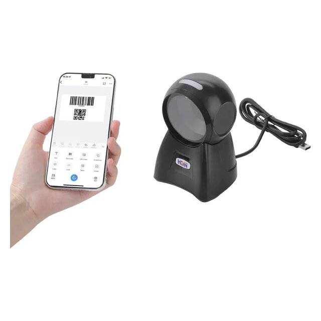 Hoin HOP-E6000 USB 2D Barcode Scanner (Black)
