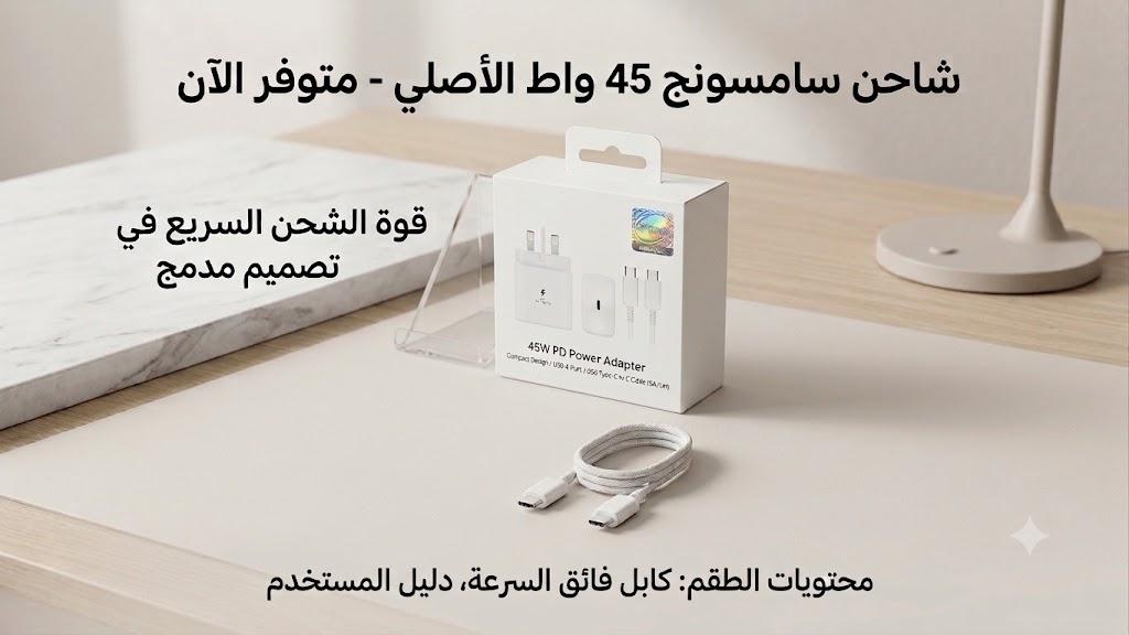 45W PD Power Adapter Compact Design / USB-C Port / USB Type-C to C Cable (5A/1m)