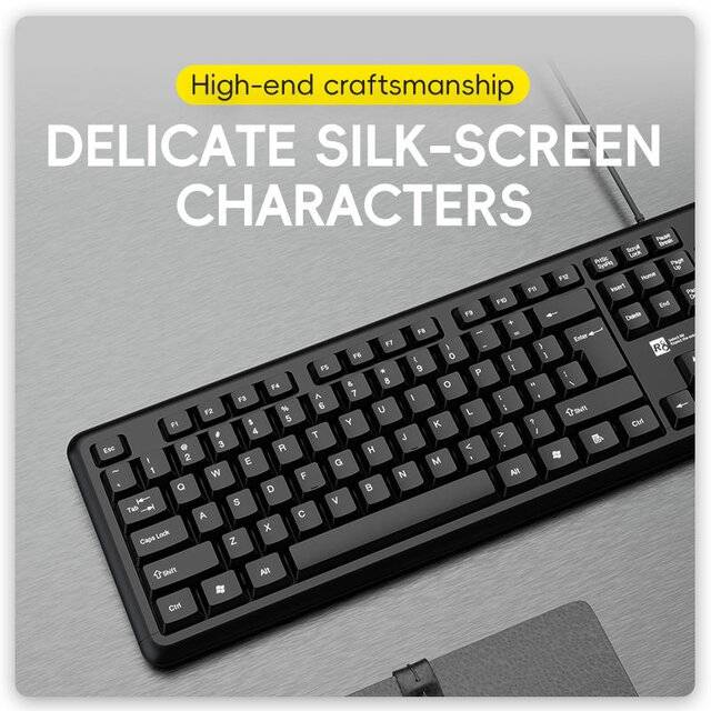 R8 1902 Wired Keyboard & Mouse [EN] (Black)