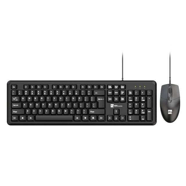 R8 1902 Wired Keyboard & Mouse [EN] (Black)