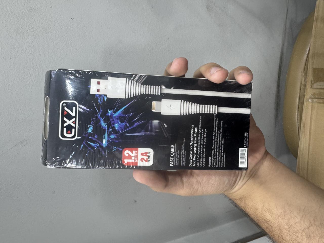 Cable fast charge usb to lighting 1.2’ 2A