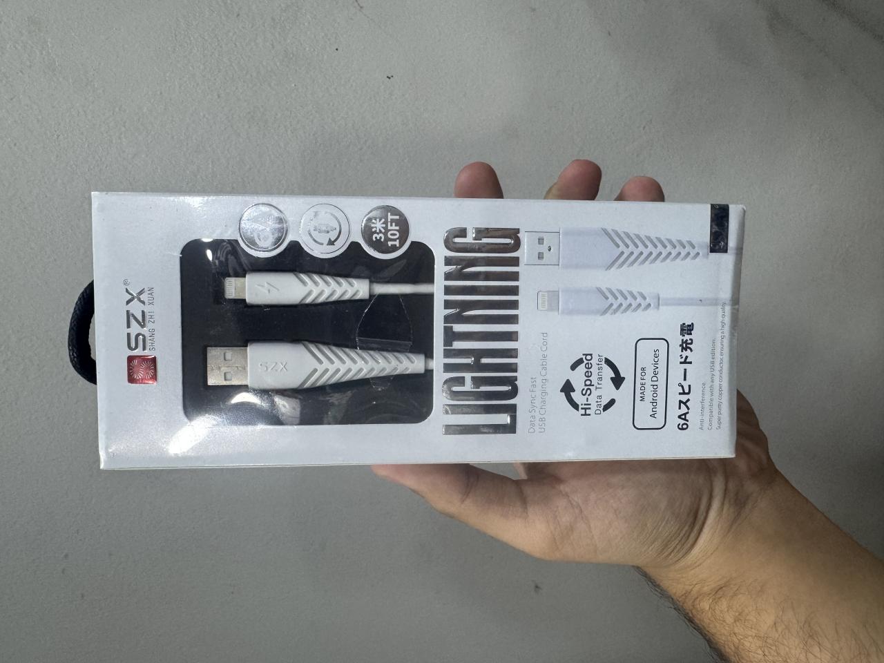SZX USB TO LIGHTNING 6A 10FT SS206